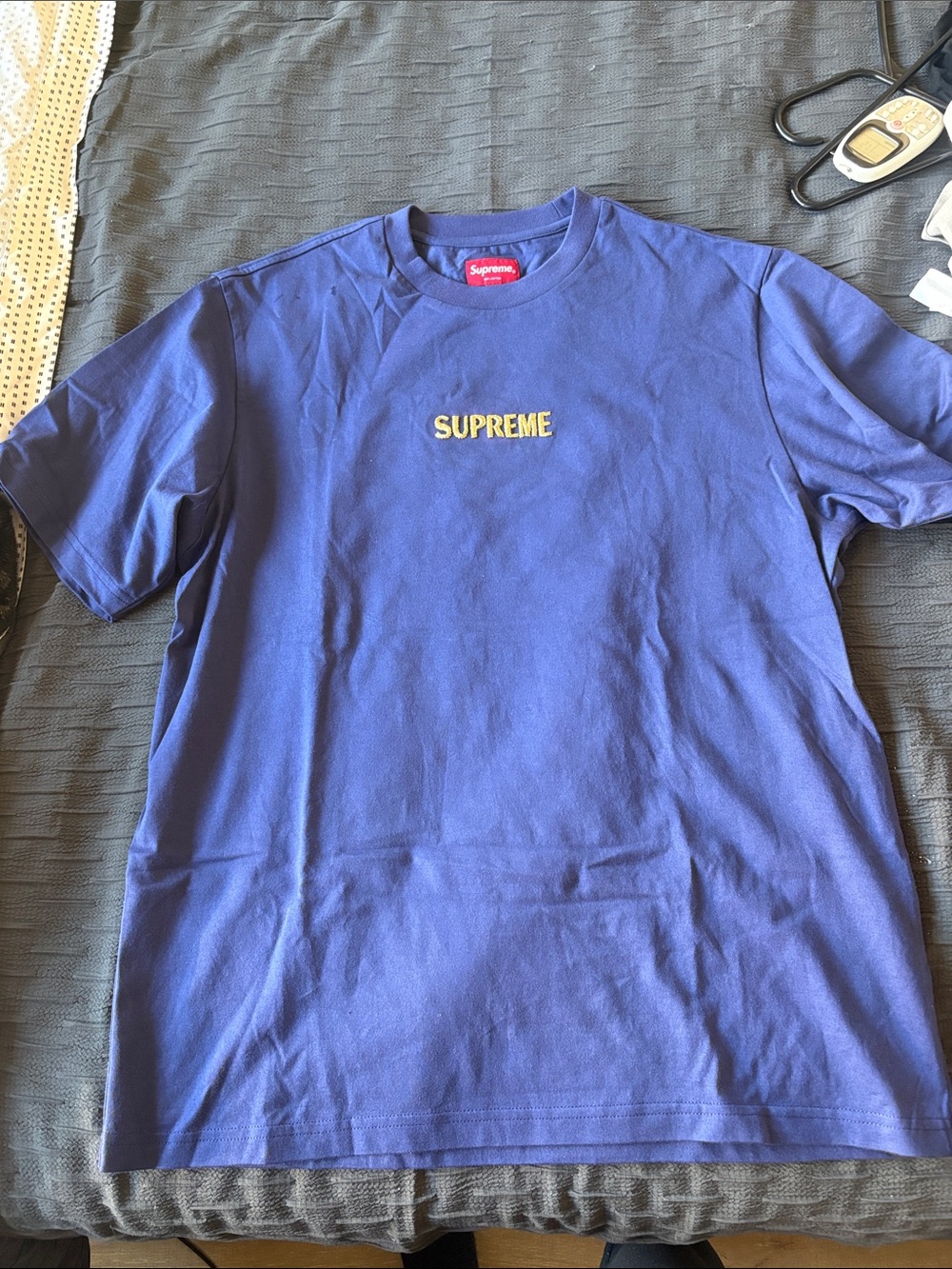 Supreme Purple Logo Short Sleeve Tee